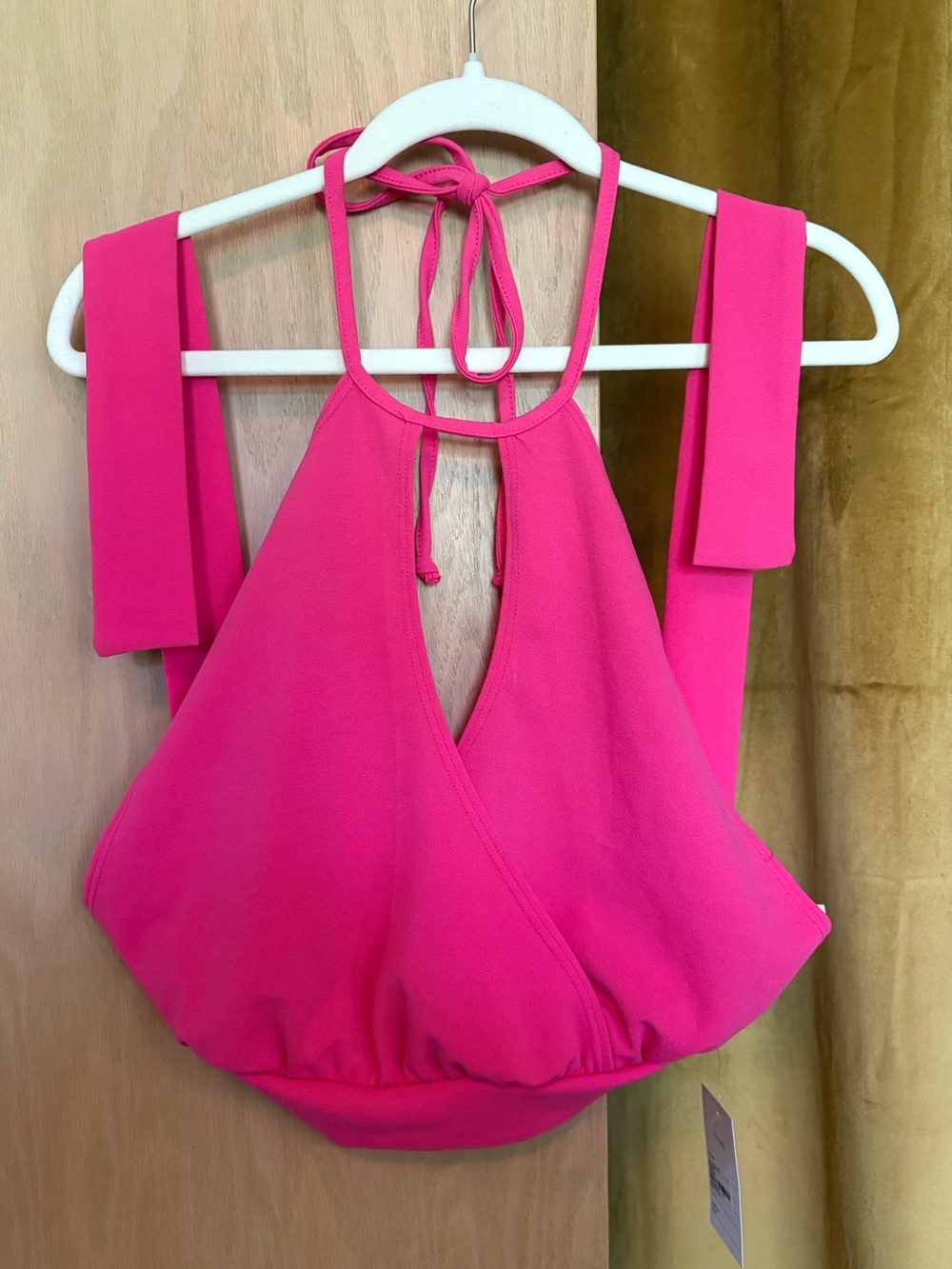 Women's Hot Pink Halter Tie-Neck Camisole